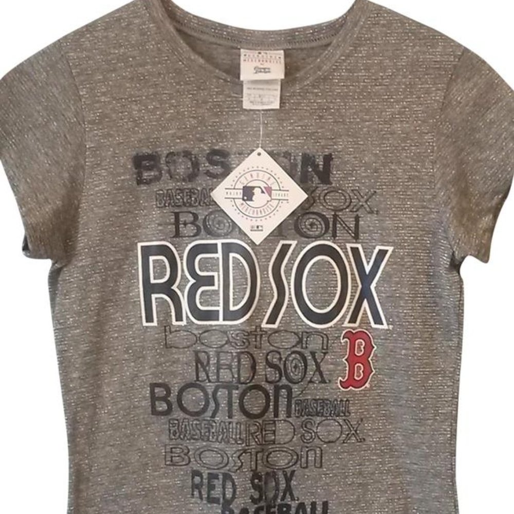 Boston Red Sox Baseball Majestic MLB Gray T-Shirt Medium Women's NWT